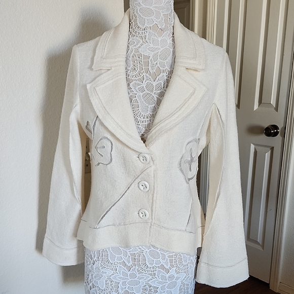 Tribal 100% Laine Wool Blazer Size 10 - Picture 2 of 10
